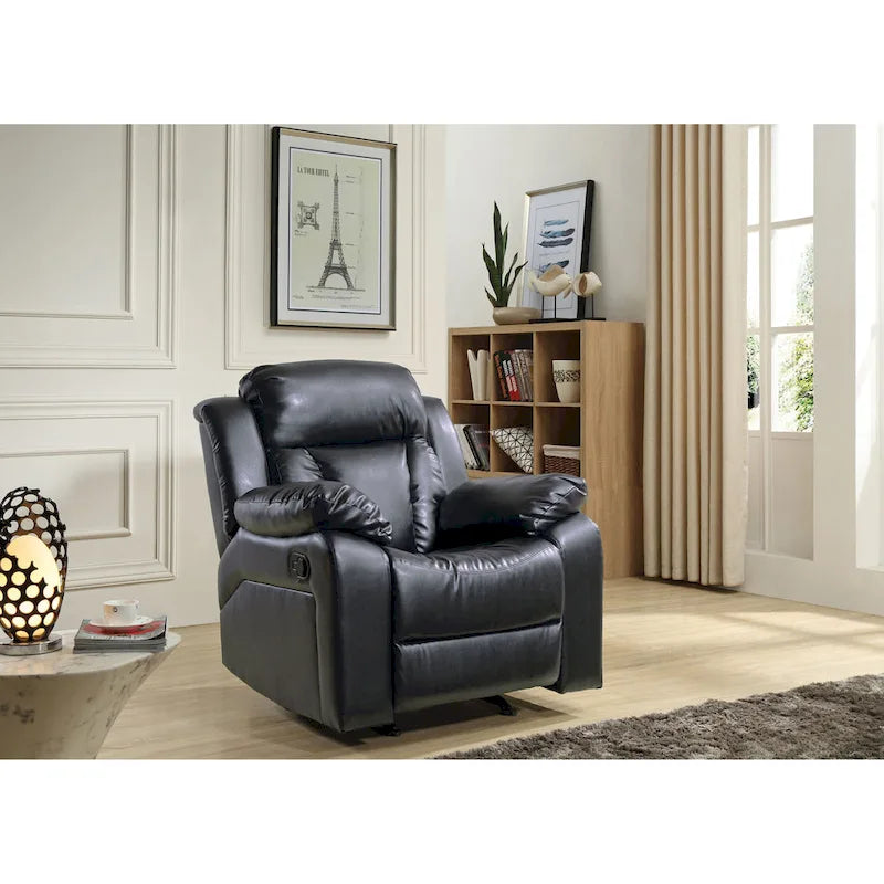 Copper Grove Sorgenfri Faux Leather Reclining Rocker Chair 8