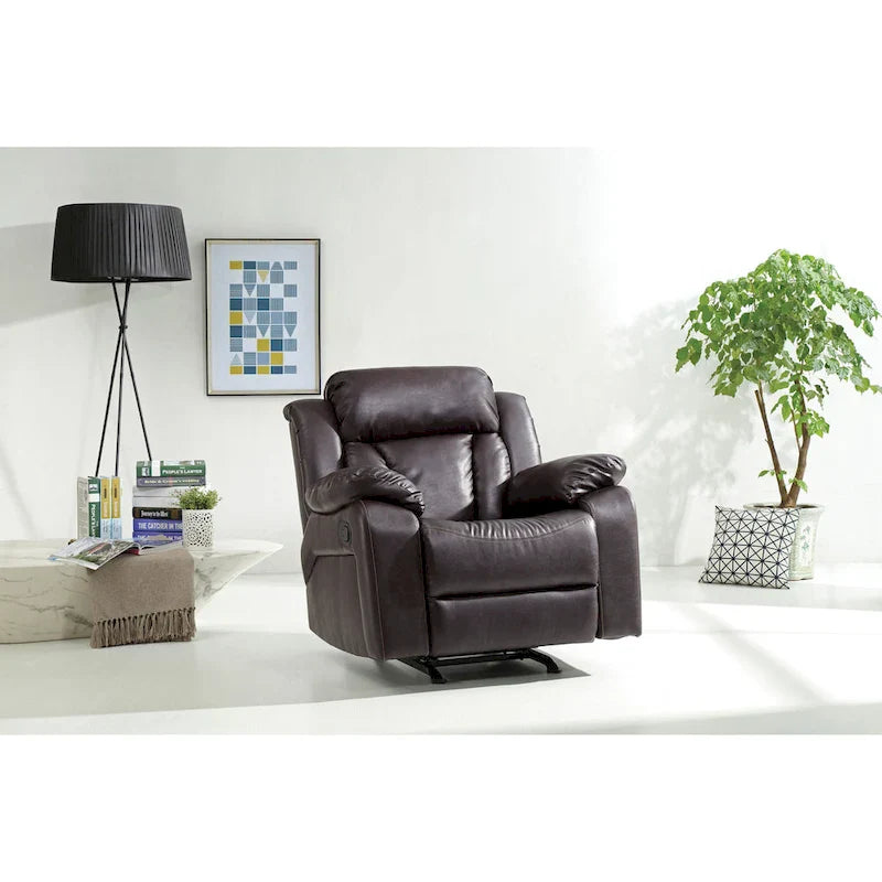 Copper Grove Sorgenfri Faux Leather Reclining Rocker Chair 15