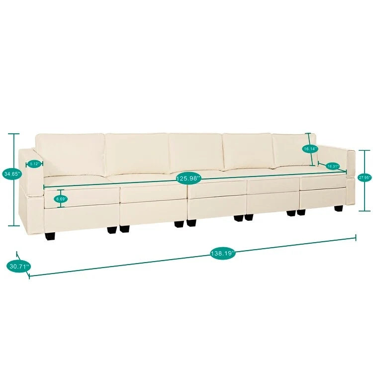 Convertible DIY Modular Sleeper Sectional Sofa Collection with Storage Seats - Perfect for Your Living Room 6
