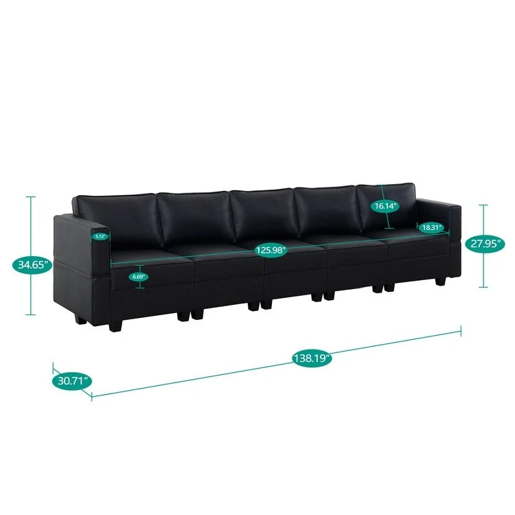 Convertible DIY Modular Sleeper Sectional Sofa Collection with Storage Seats - Perfect for Your Living Room 10