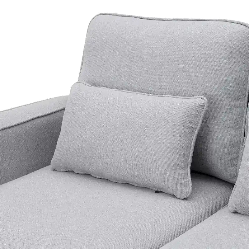 Merax 104 Modern 4-Seater Linen Sofa with Armrest Pockets and 4 Pillows - Minimalist Design 6