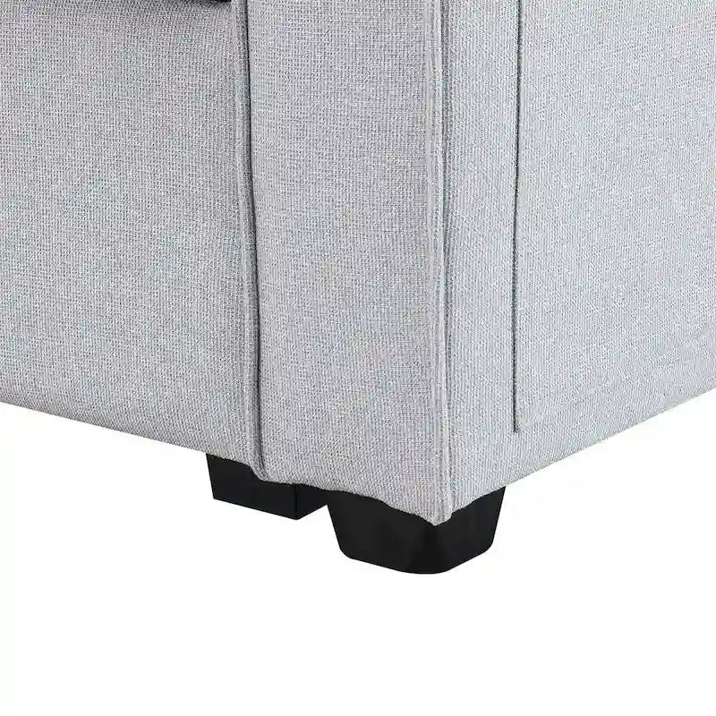 Merax 104 Modern 4-Seater Linen Sofa with Armrest Pockets and 4 Pillows - Minimalist Design 7