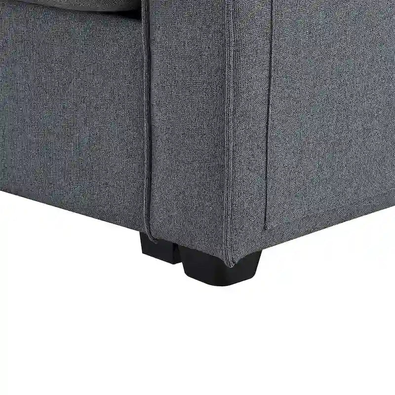 Merax 104 Modern 4-Seater Linen Sofa with Armrest Pockets and 4 Pillows - Minimalist Design 28