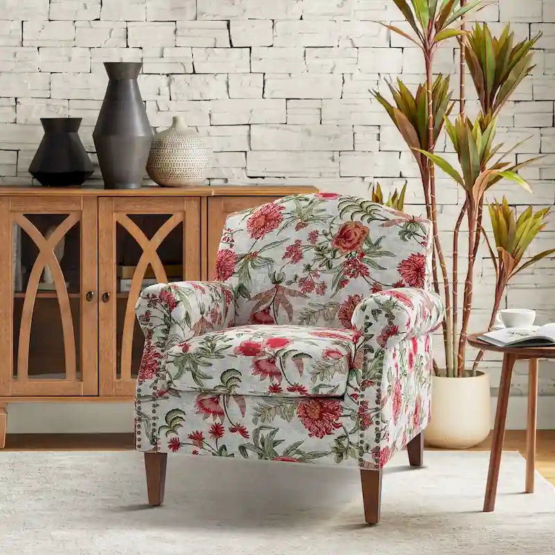 Giampiero Upholstered Wooden Armchair with Nailhead Accents by HULALA HOME 33
