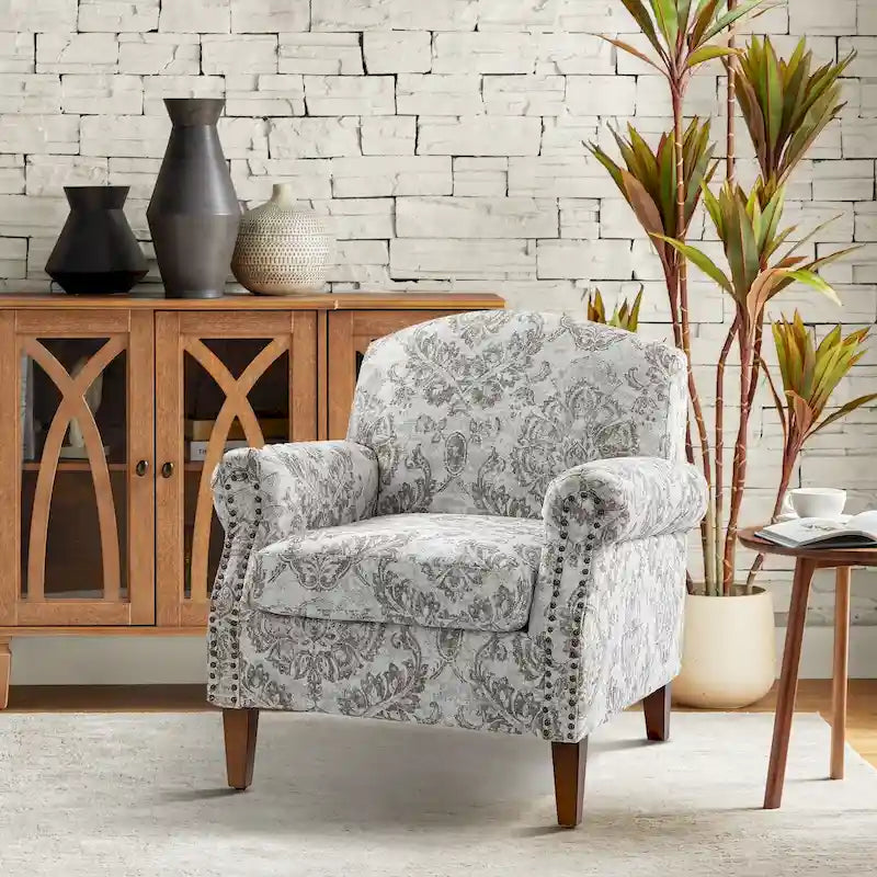 Giampiero Upholstered Wooden Armchair with Nailhead Accents by HULALA HOME 34