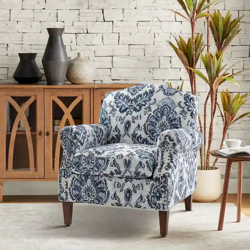 Giampiero Upholstered Wooden Armchair with Nailhead Accents by HULALA HOME 35