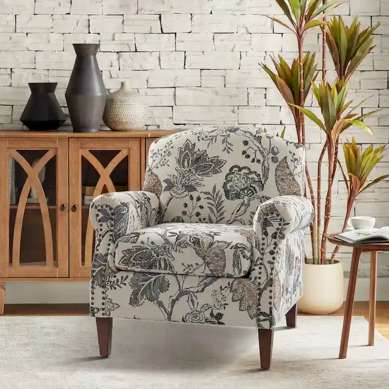Giampiero Upholstered Wooden Armchair with Nailhead Accents by HULALA HOME 36