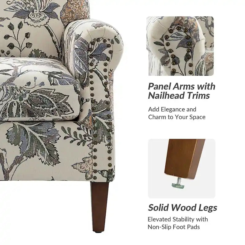 Giampiero Upholstered Wooden Armchair with Nailhead Accents by HULALA HOME 6