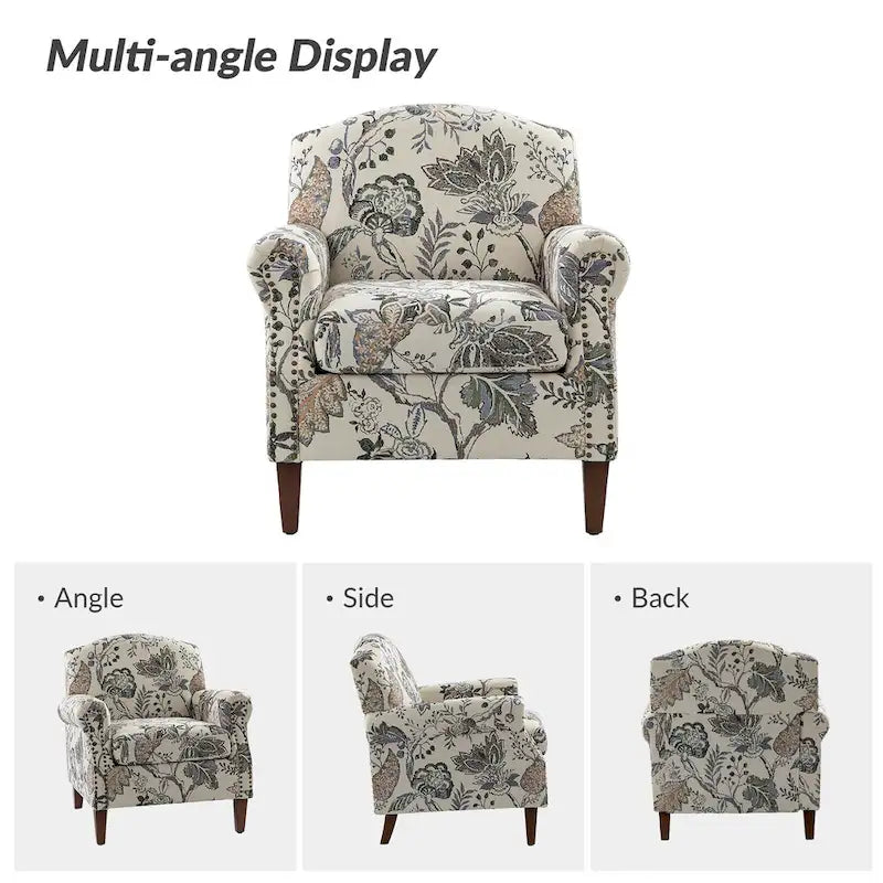 Giampiero Upholstered Wooden Armchair with Nailhead Accents by HULALA HOME 8