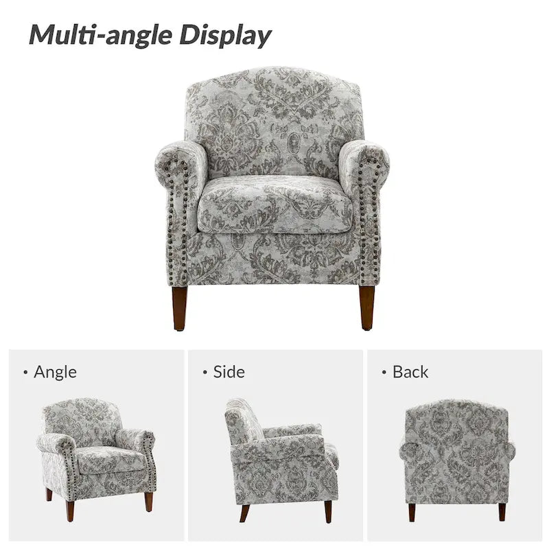 Giampiero Upholstered Wooden Armchair with Nailhead Accents by HULALA HOME 12