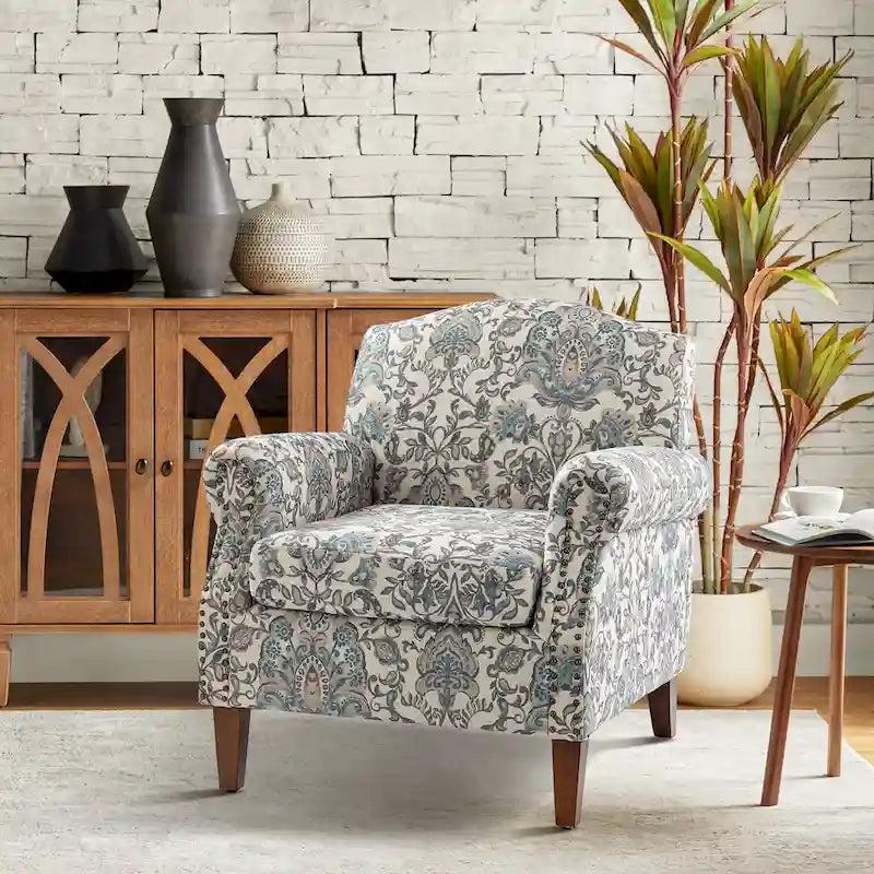 Giampiero Upholstered Wooden Armchair with Nailhead Accents by HULALA HOME 20