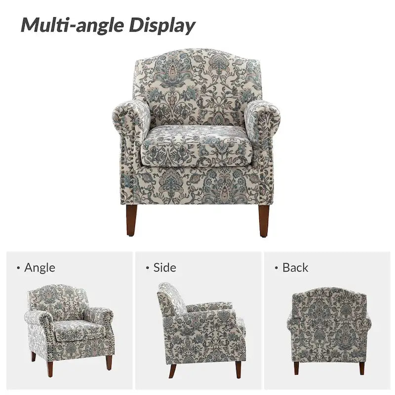 Giampiero Upholstered Wooden Armchair with Nailhead Accents by HULALA HOME 24