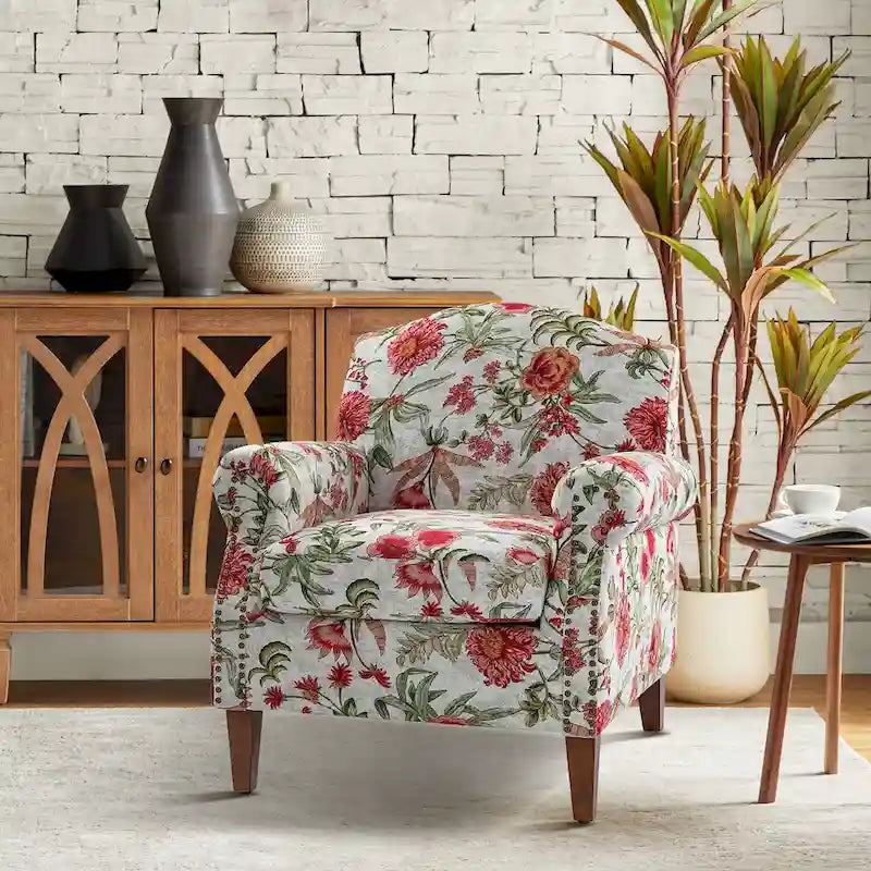 Giampiero Upholstered Wooden Armchair with Nailhead Accents by HULALA HOME 26