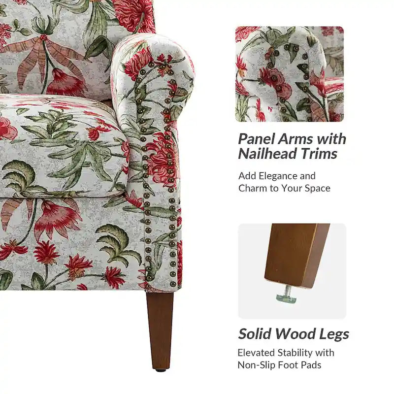 Giampiero Upholstered Wooden Armchair with Nailhead Accents by HULALA HOME 28