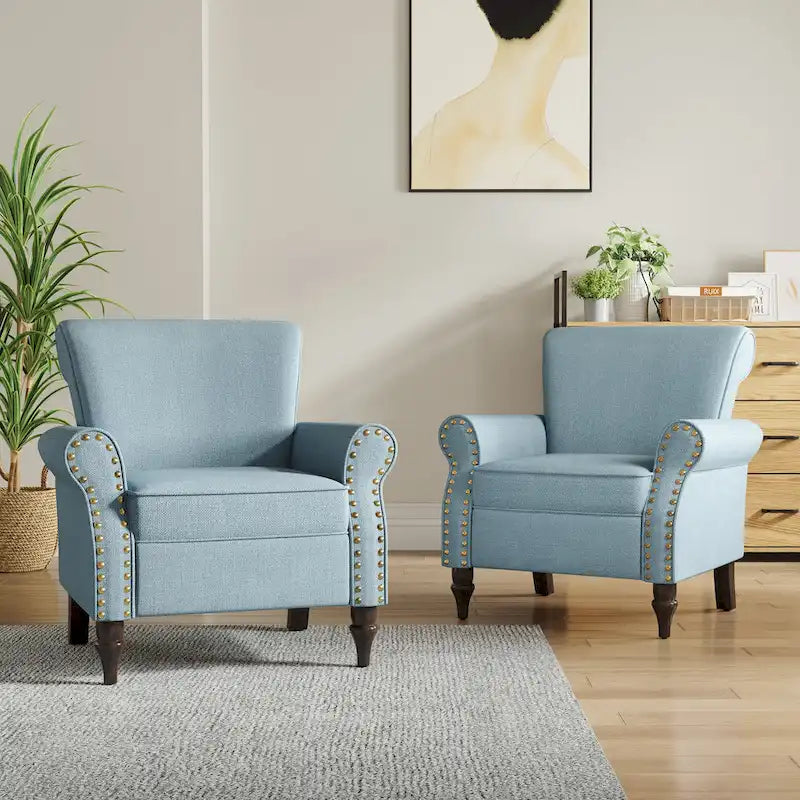 Nailhead Trimmed Living Room Armchair - Dimensions: 29.9W x 29.9H x 32.9D 1