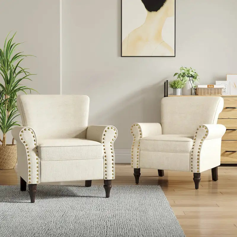 Nailhead Trimmed Living Room Armchair - Dimensions: 29.9W x 29.9H x 32.9D 2
