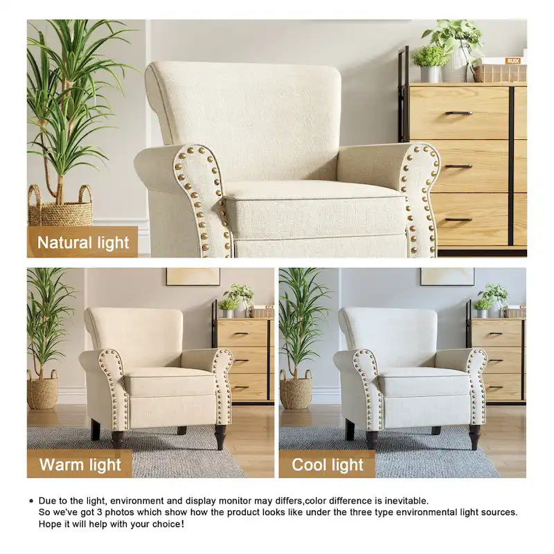 Nailhead Trimmed Living Room Armchair - Dimensions: 29.9W x 29.9H x 32.9D 14