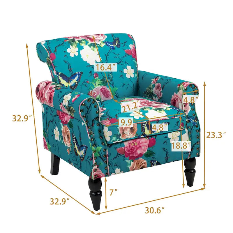 Nailhead Trimmed Living Room Armchair - Dimensions: 29.9W x 29.9H x 32.9D 18