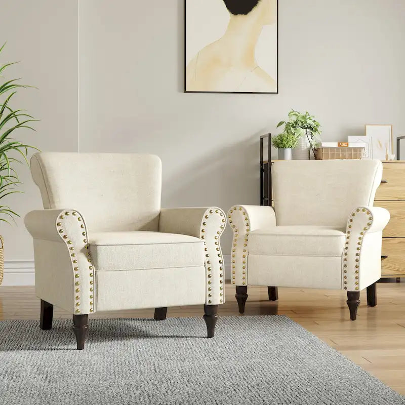 Nailhead Trimmed Living Room Armchair - Dimensions: 29.9W x 29.9H x 32.9D 25