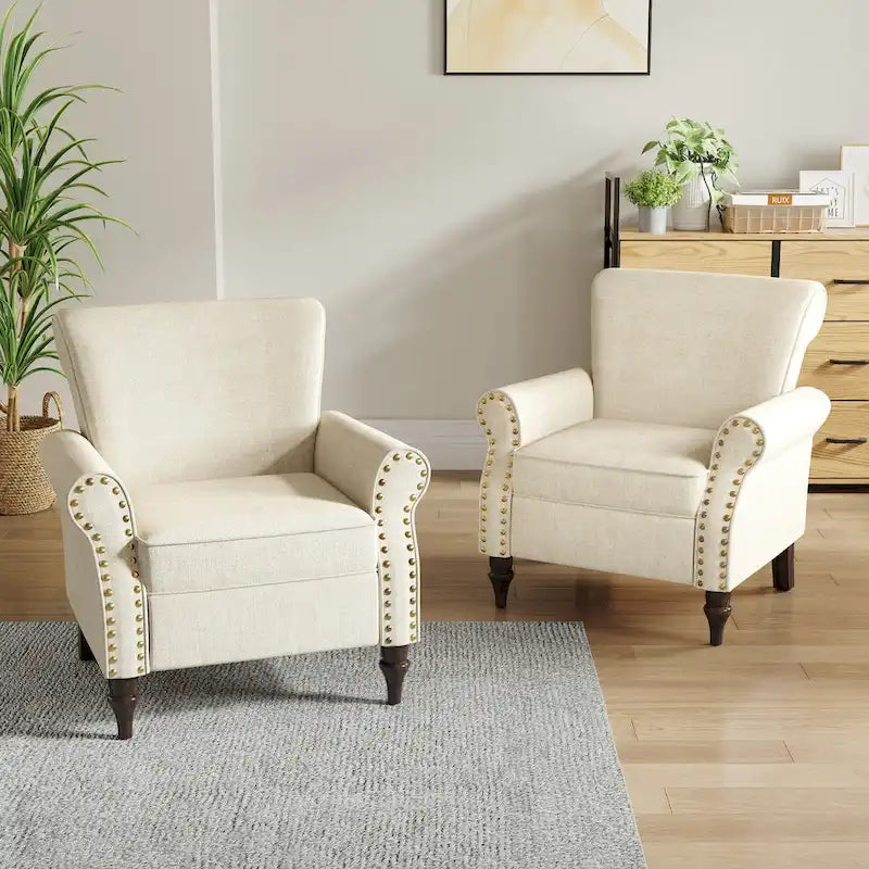 Nailhead Trimmed Living Room Armchair - Dimensions: 29.9W x 29.9H x 32.9D 26
