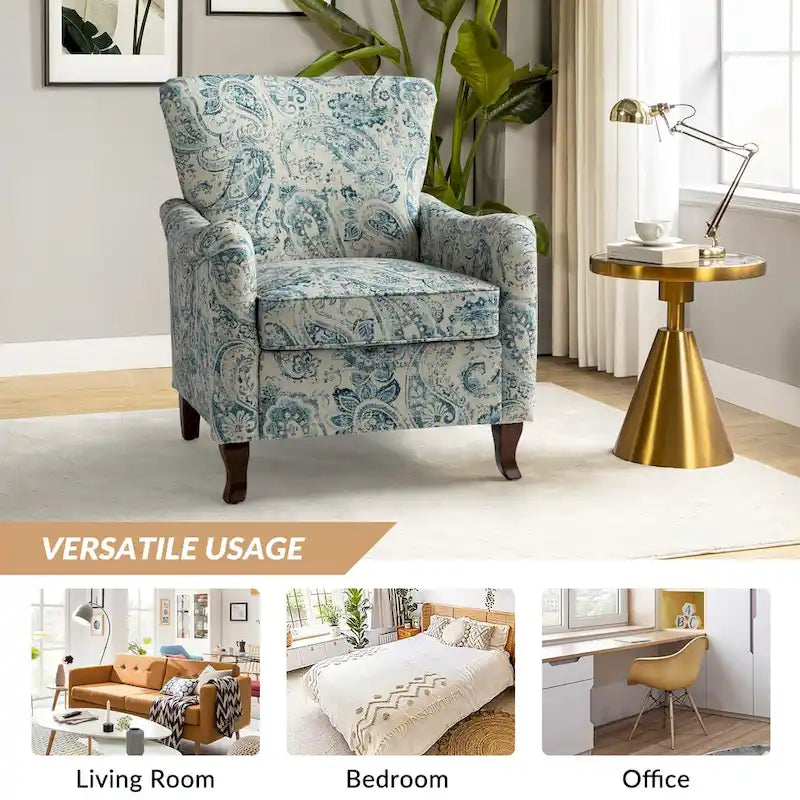 Set of 2 Samouel Contemporary Floral Wingback Armchairs by HULALA HOME 18
