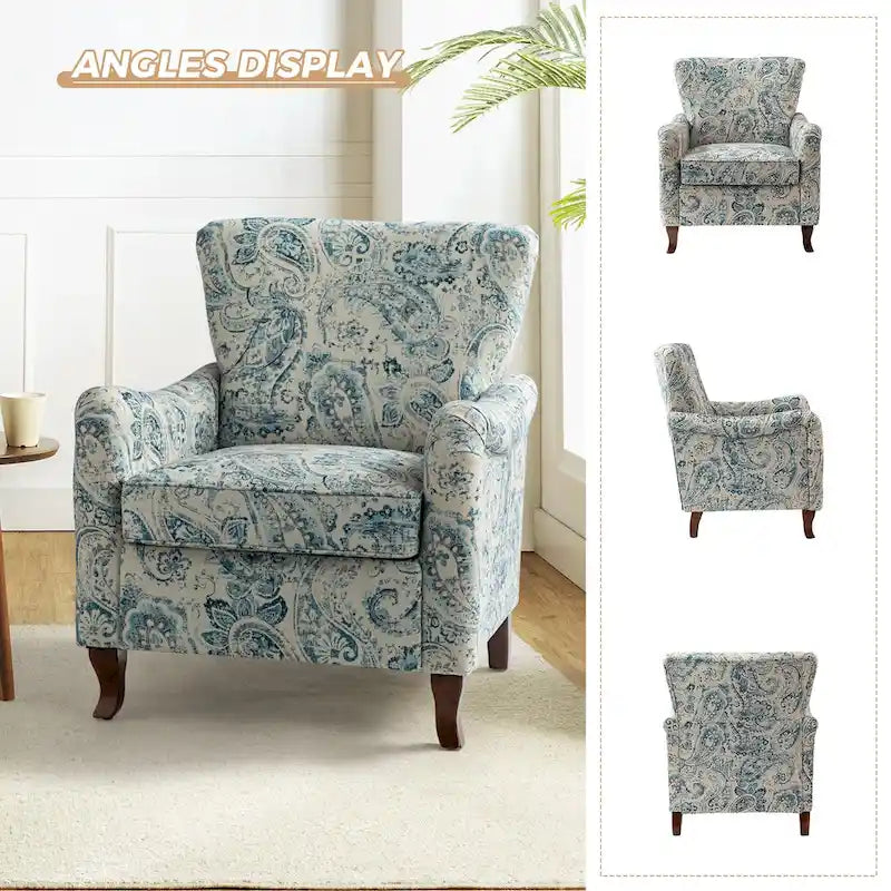 Set of 2 Samouel Contemporary Floral Wingback Armchairs by HULALA HOME 21