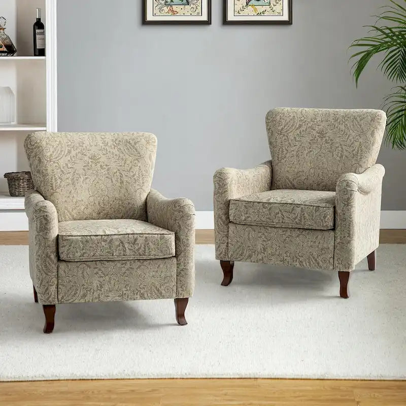 Set of 2 Samouel Contemporary Floral Wingback Armchairs by HULALA HOME 23