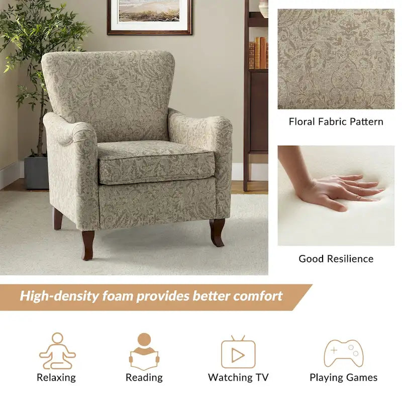 Set of 2 Samouel Contemporary Floral Wingback Armchairs by HULALA HOME 25