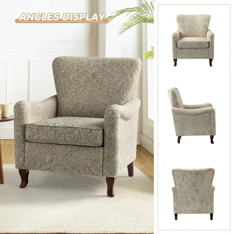 Set of 2 Samouel Contemporary Floral Wingback Armchairs by HULALA HOME 32