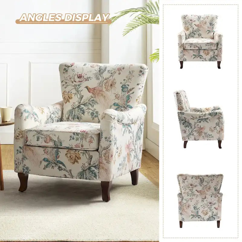 Set of 2 Samouel Contemporary Floral Wingback Armchairs by HULALA HOME 35