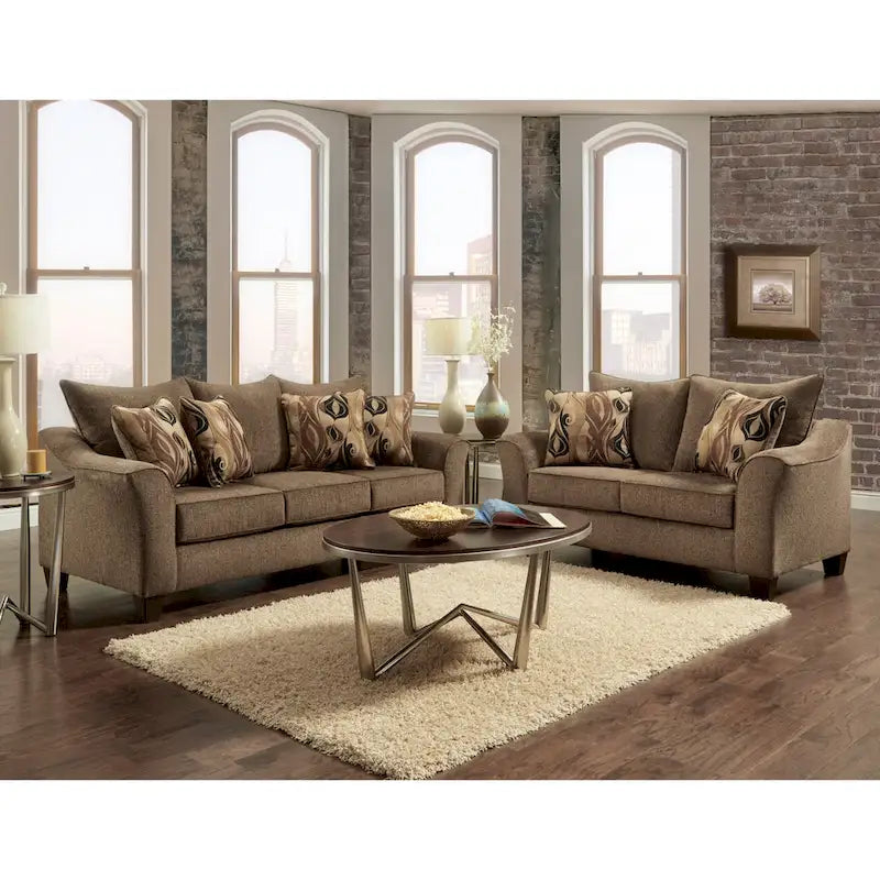 Roundhill Furniture Camero Upholstered Pillowback Sofa 23