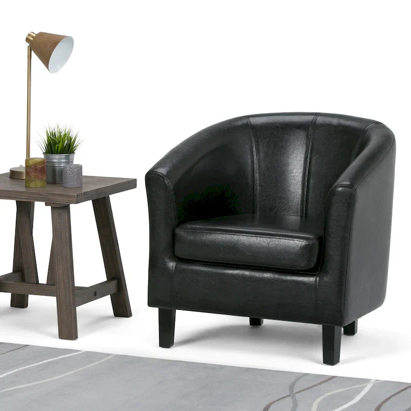 Modern Tub Accent Chair with Upholstered Seat and Wooden Legs 37
