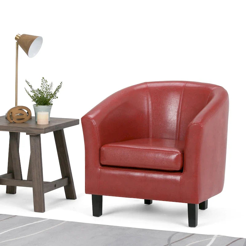 Modern Tub Accent Chair with Upholstered Seat and Wooden Legs 38