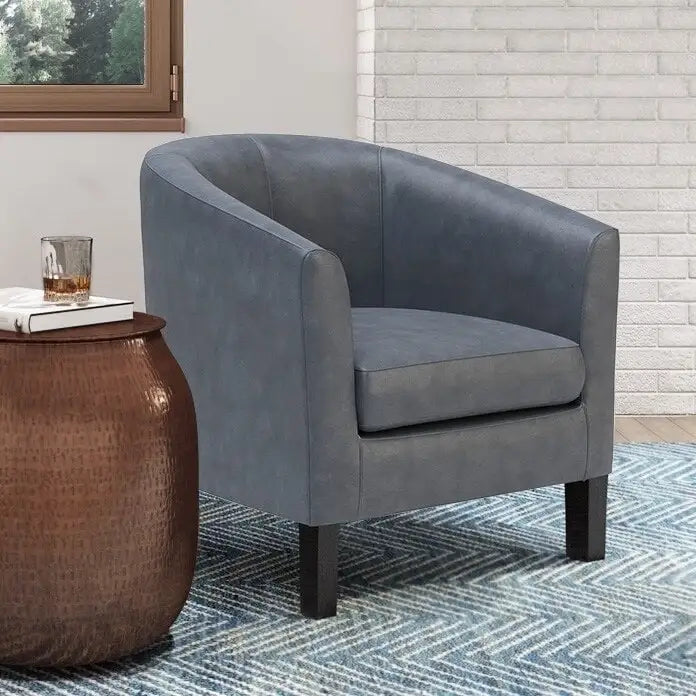 Modern Tub Accent Chair with Upholstered Seat and Wooden Legs 39
