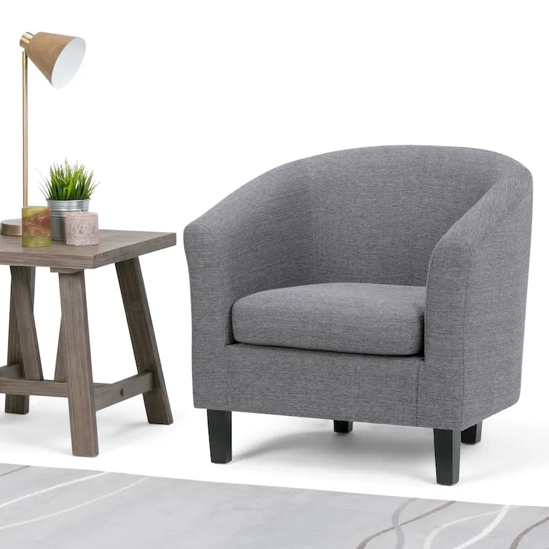 Modern Tub Accent Chair with Upholstered Seat and Wooden Legs 44