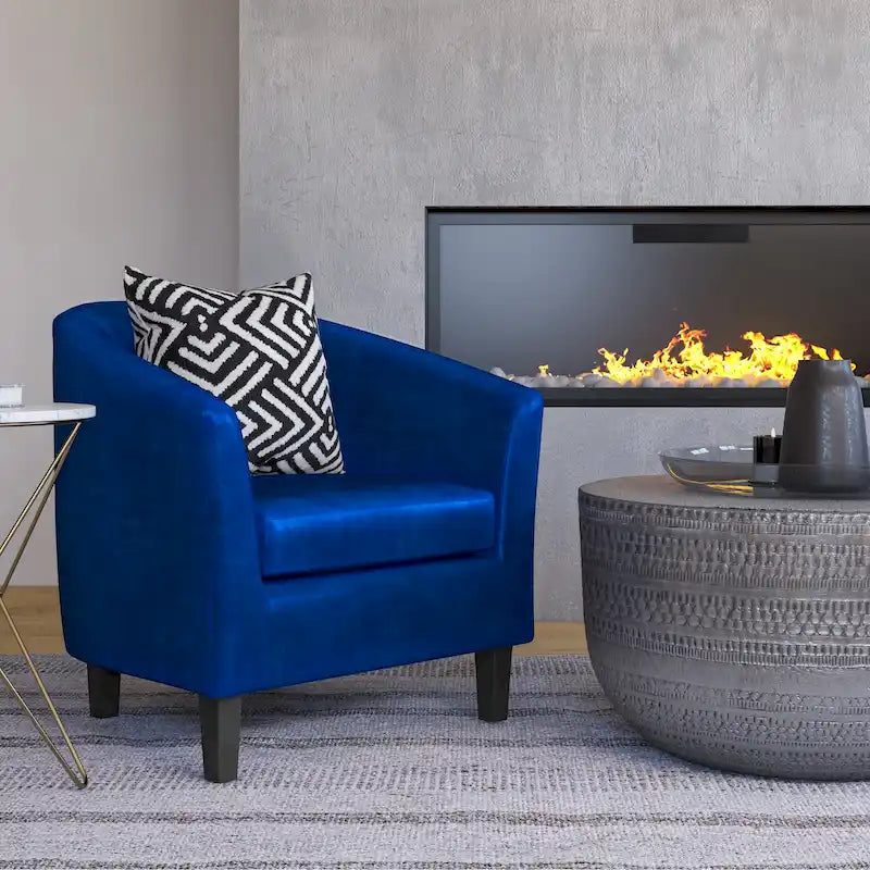 Modern Tub Accent Chair with Upholstered Seat and Wooden Legs 49