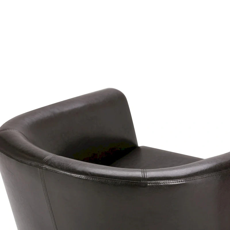 Modern Tub Accent Chair with Upholstered Seat and Wooden Legs 5
