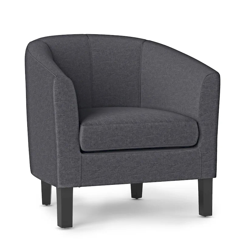 Modern Tub Accent Chair with Upholstered Seat and Wooden Legs 11