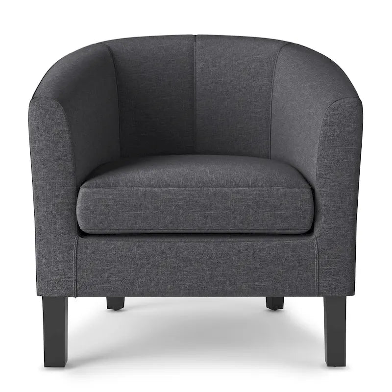 Modern Tub Accent Chair with Upholstered Seat and Wooden Legs 12