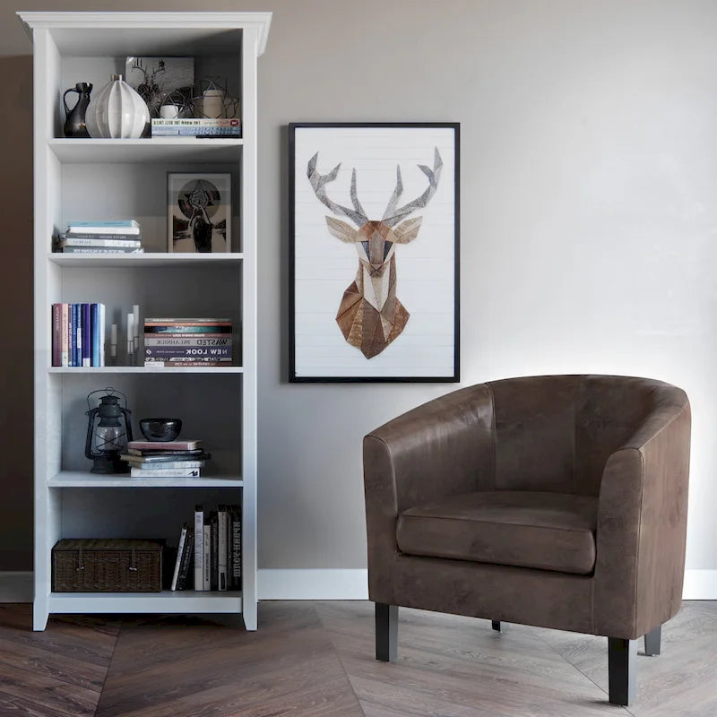 Modern Tub Accent Chair with Upholstered Seat and Wooden Legs 16