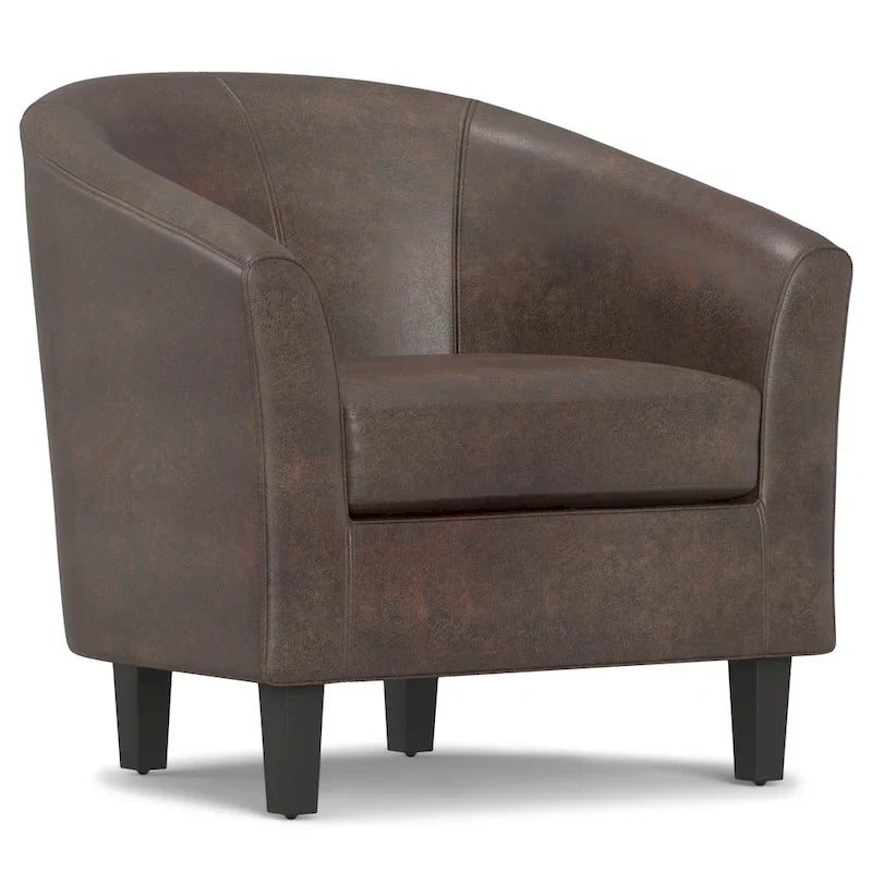 Modern Tub Accent Chair with Upholstered Seat and Wooden Legs 17