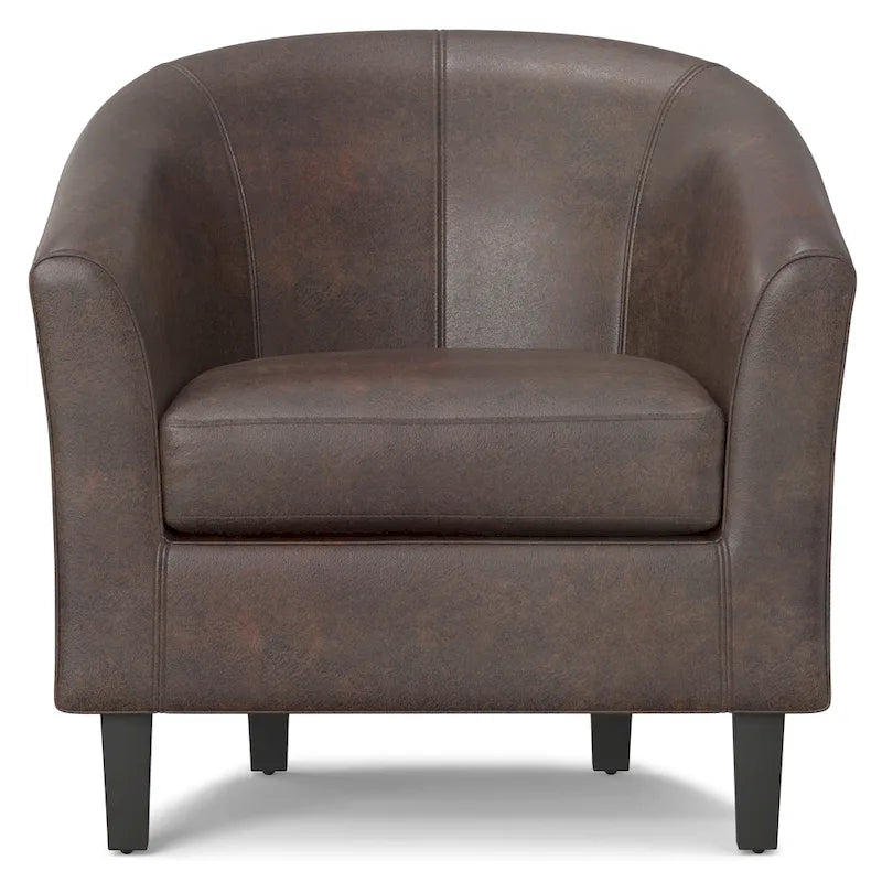 Modern Tub Accent Chair with Upholstered Seat and Wooden Legs 18