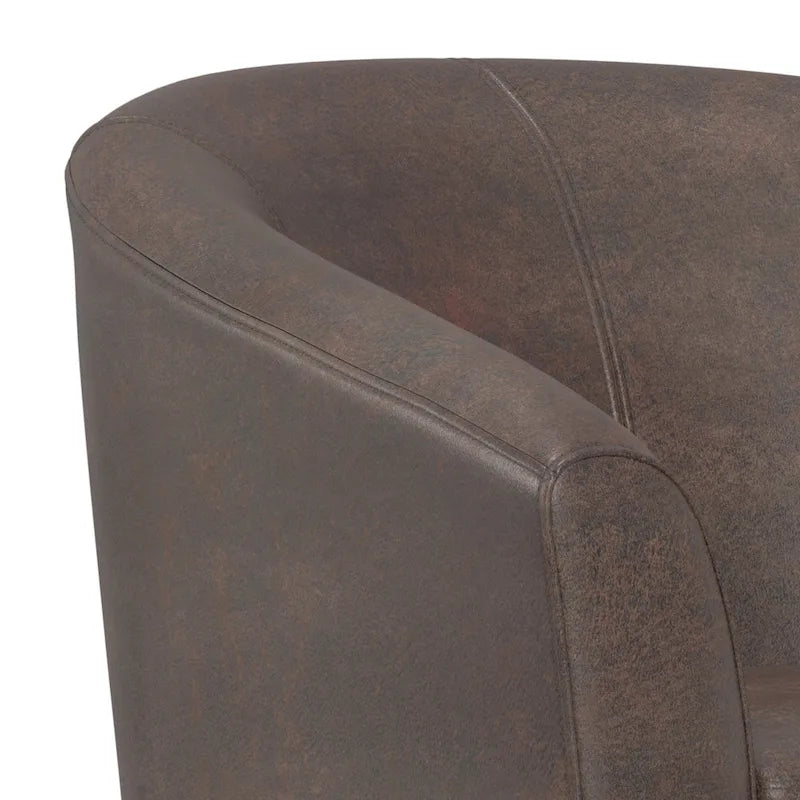 Modern Tub Accent Chair with Upholstered Seat and Wooden Legs 19