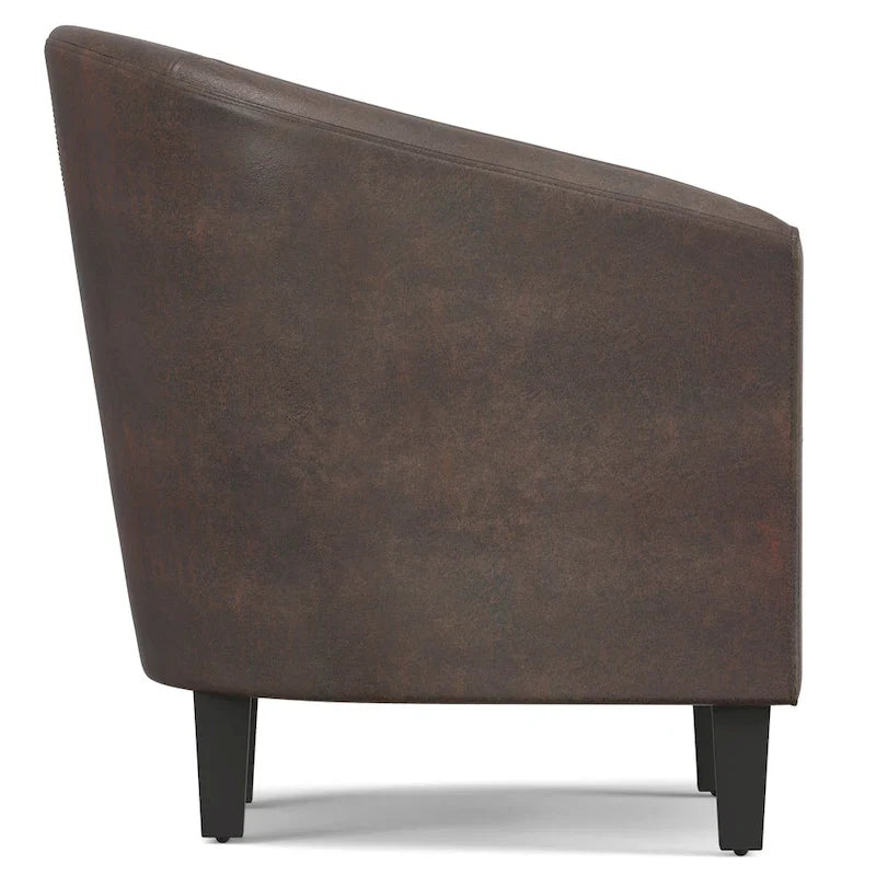 Modern Tub Accent Chair with Upholstered Seat and Wooden Legs 22