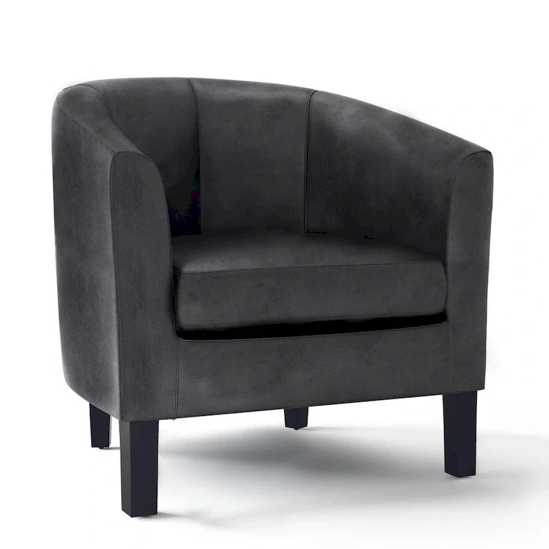 Modern Tub Accent Chair with Upholstered Seat and Wooden Legs 25