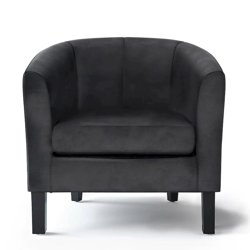Modern Tub Accent Chair with Upholstered Seat and Wooden Legs 26
