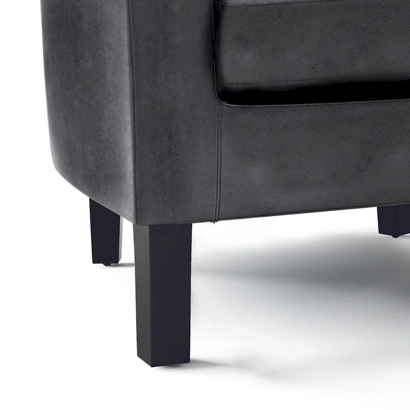Modern Tub Accent Chair with Upholstered Seat and Wooden Legs 28