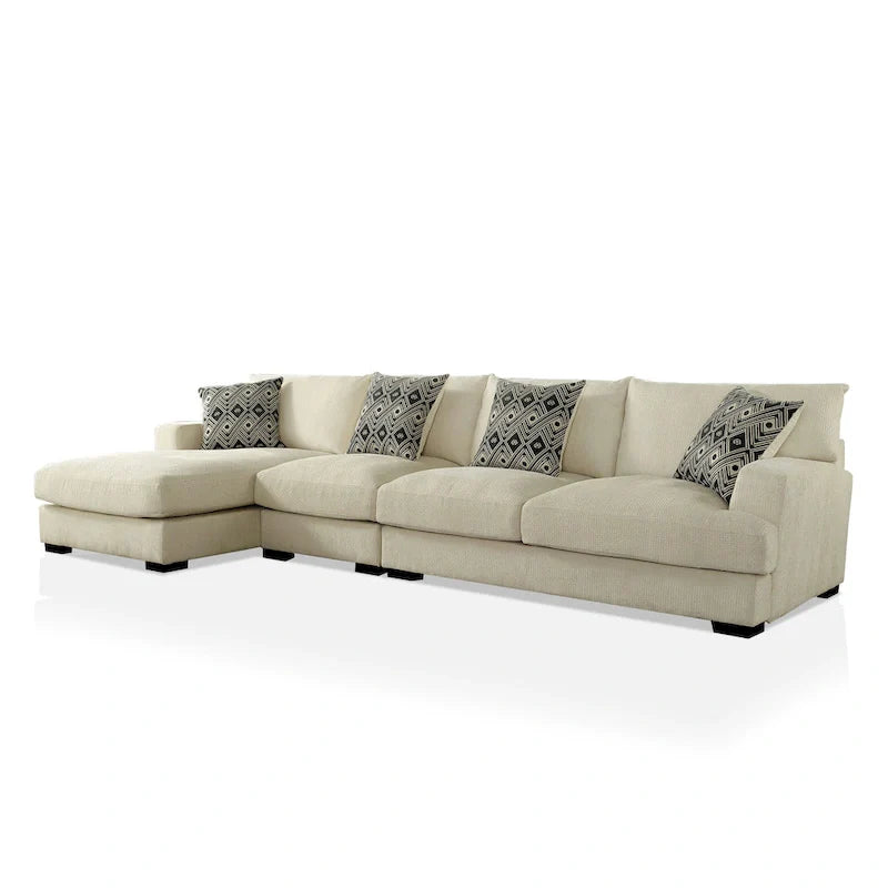 Furniture of America Kintra Modern Chenille Upholstered Large L-Shaped Sectional 4