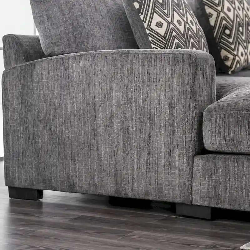 Furniture of America Kintra Modern Chenille Upholstered Large L-Shaped Sectional 9