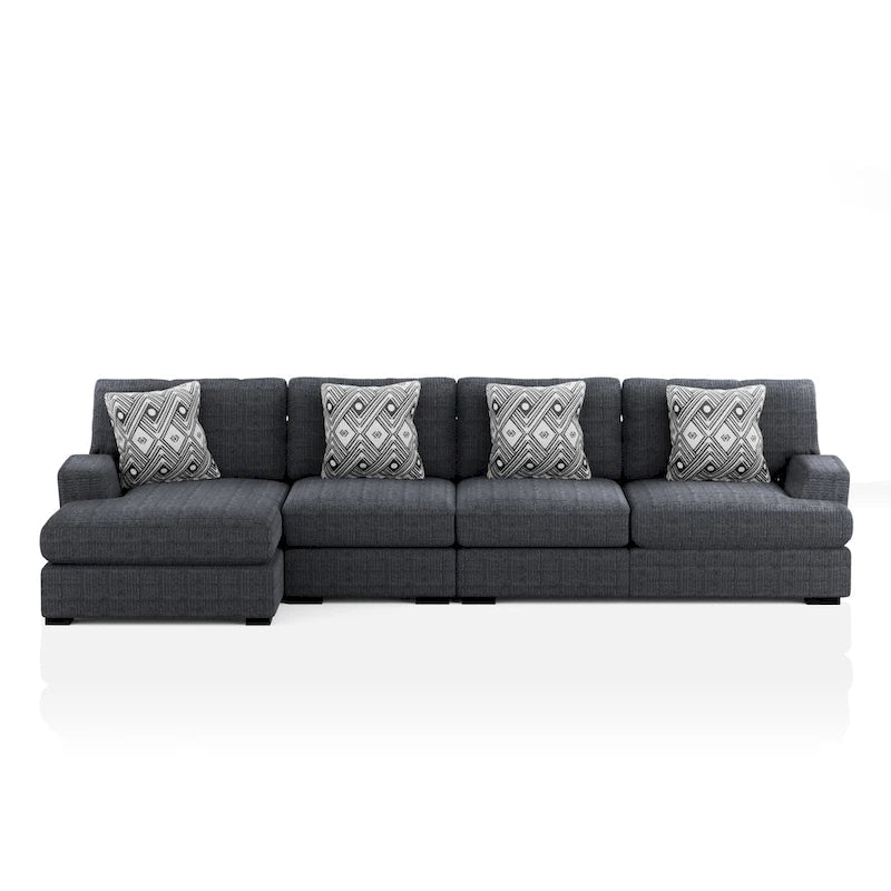 Furniture of America Kintra Modern Chenille Upholstered Large L-Shaped Sectional 11